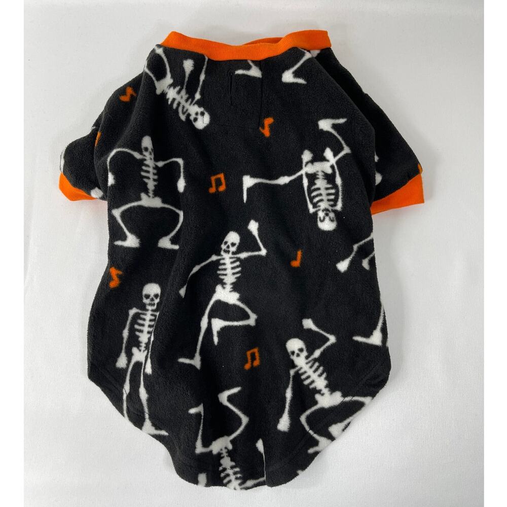 Halloween Family Pajamas Skeletons Graphic Dog Pet Pajamas Black Fleece NEW